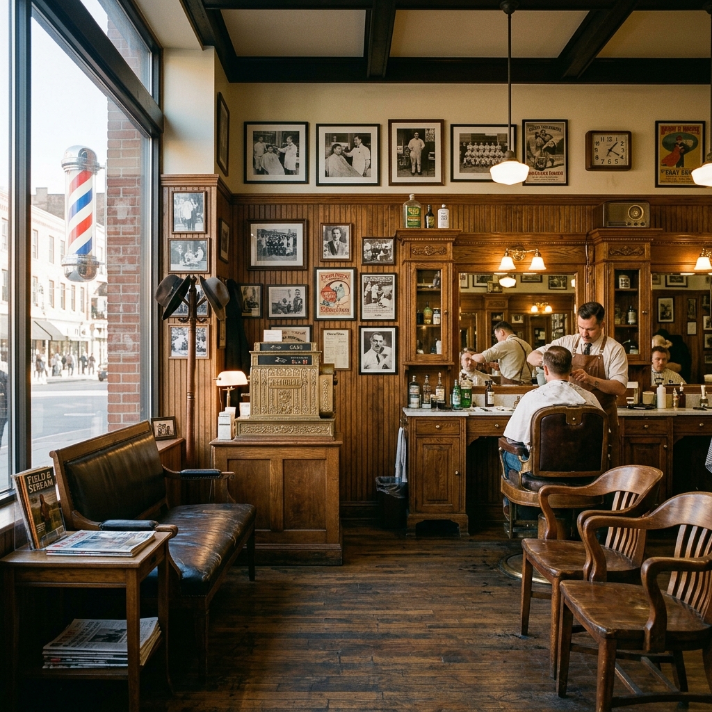 Interior da barbearia